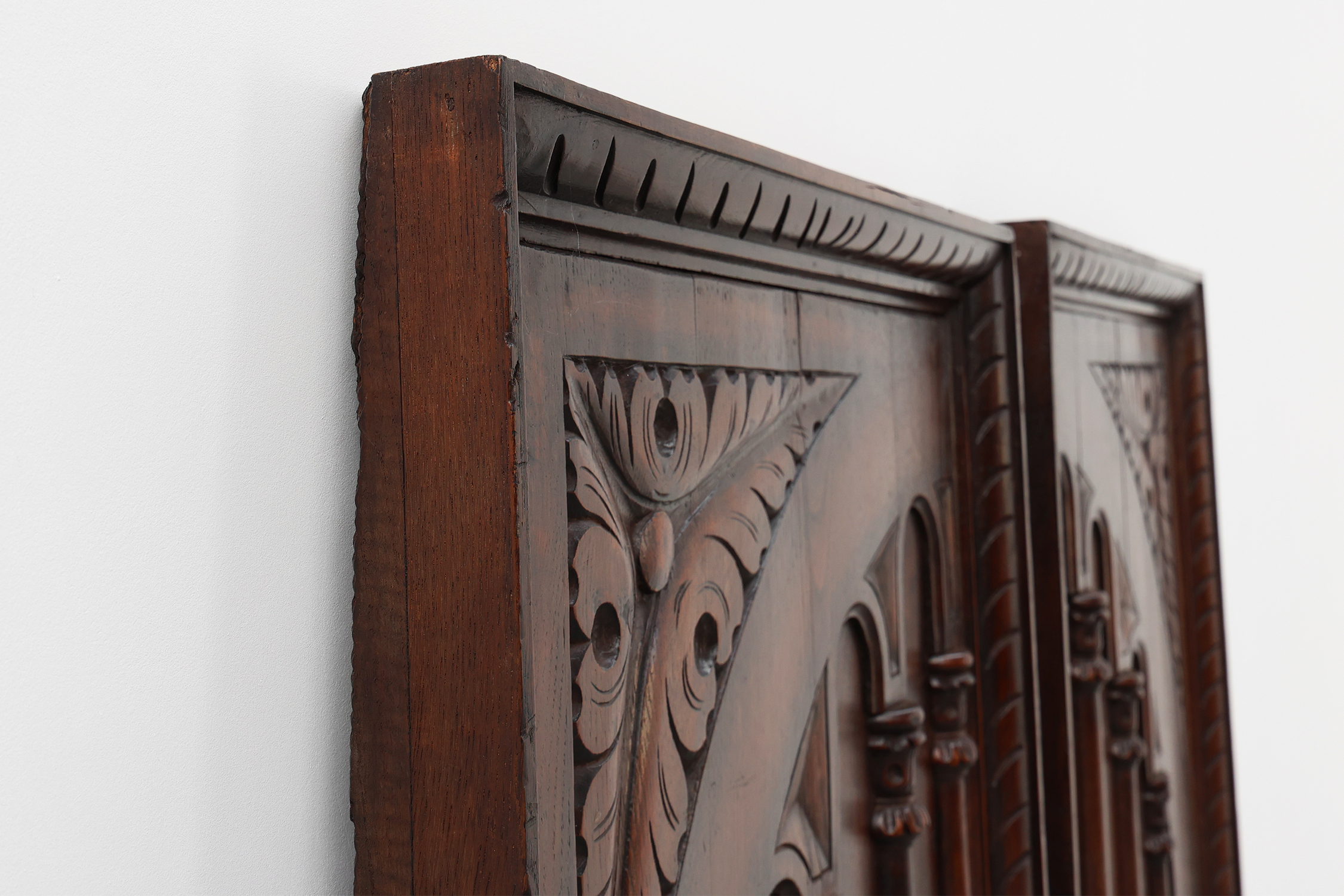 Large Carved Portuguese Oak Wall Panels, 1850s, Set of 2thumbnail